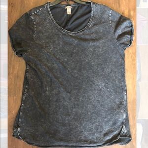 H&M distressed scoop neck tee